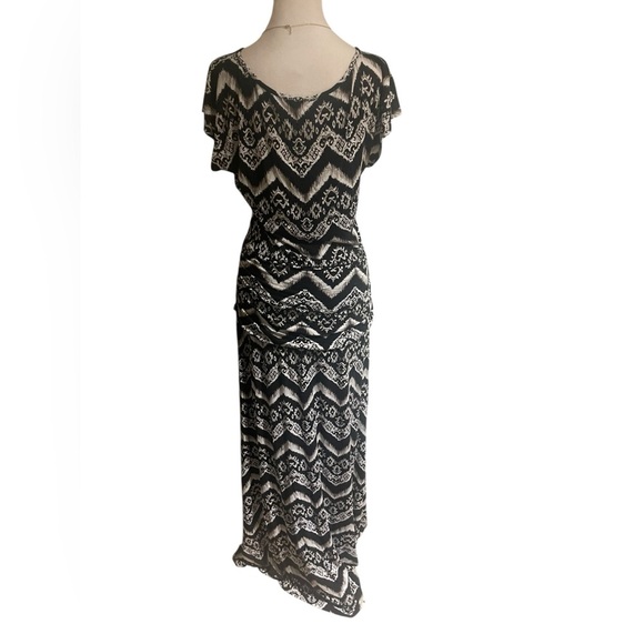 Torrid Size 1 Black White Layered Maxi Dress Flowy Elegant Plus Size Dress - Picture 5 of 6